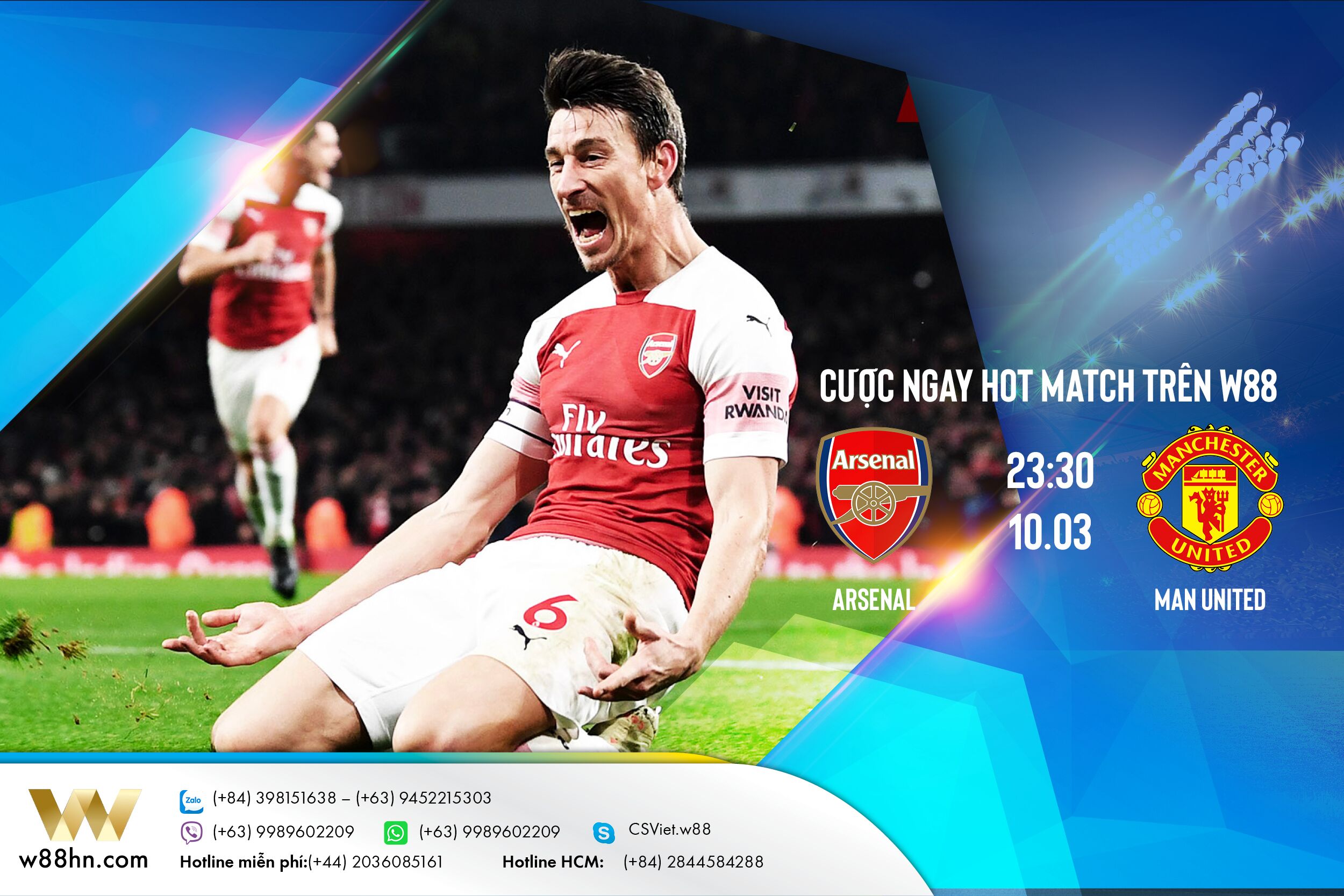 You are currently viewing ARSENAL – MAN UNITED 23:30 ngày 10/03 – Dự đoán hay, nhận ngay THẺ GAME từ W88!