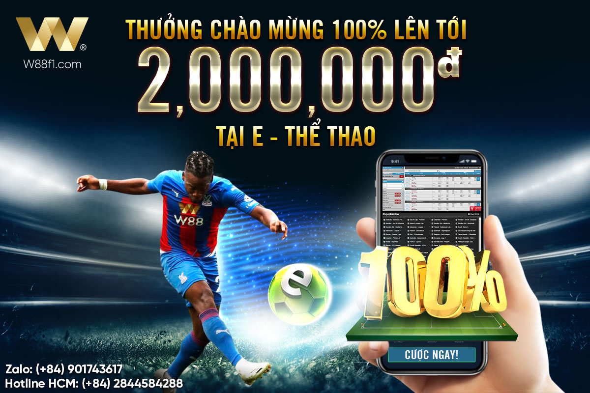 You are currently viewing THƯỞNG 100% CHÀO MỪNG LÊN TỚI 2,000,000 VND TẠI E-THỂ THAO W88