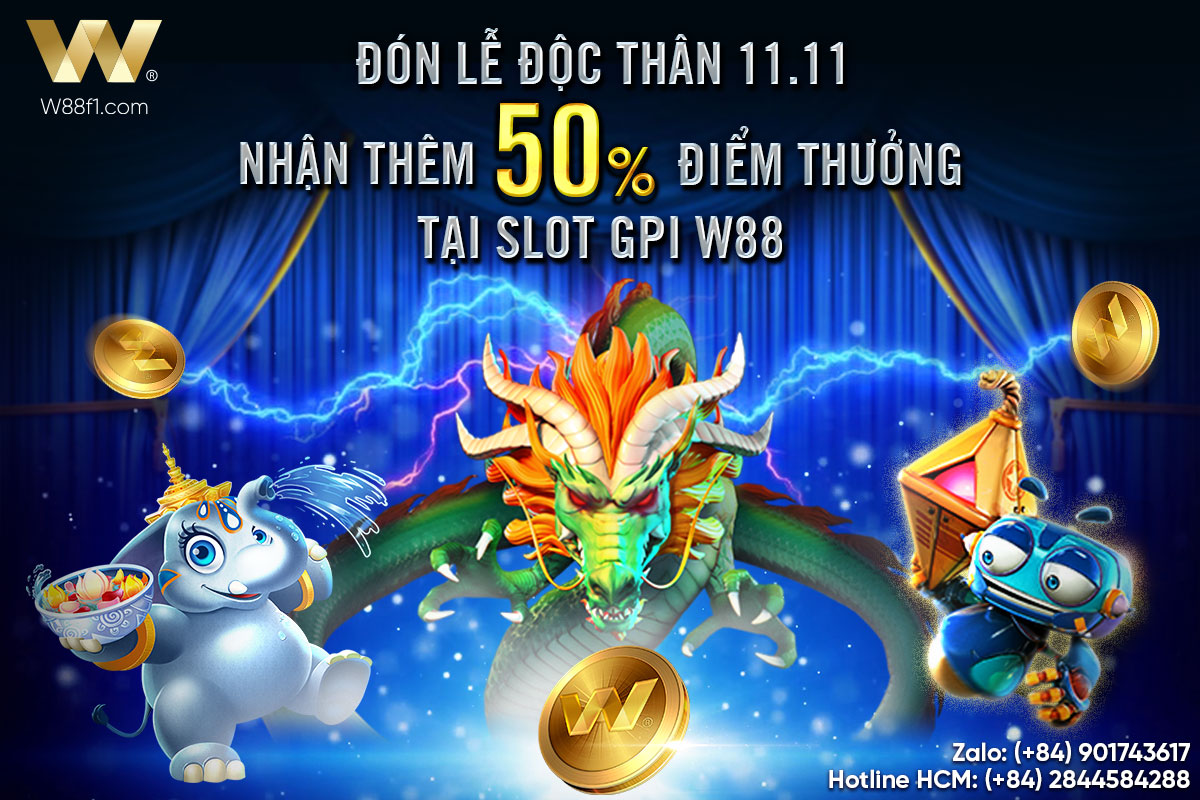 You are currently viewing ĐÓN LỄ ĐỘC THÂN 11.11 – NHẬN THÊM 50% ĐIỂM THƯỞNG TẠI SLOTS GPI W88