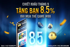 Read more about the article CHIẾT KHẤU THÁNG 9 – TẶNG BẠN 8.5% KHI MUA THẺ GAME W88