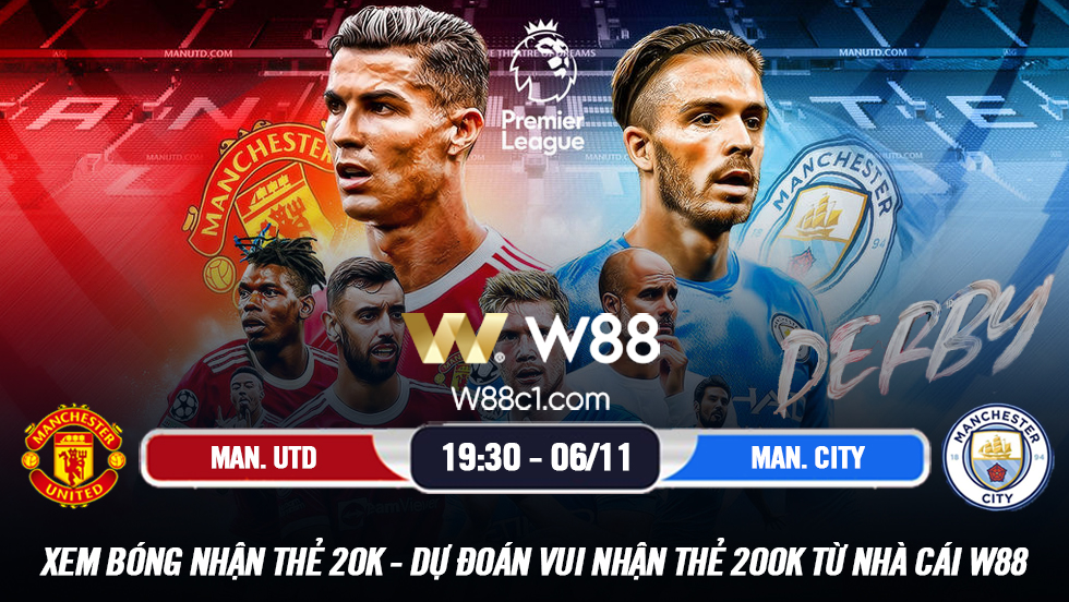 You are currently viewing [W88 – MINIGAME] MAN UNITED – MAN CITY | NGOẠI HẠNG ANH | DERBY THÀNH MANCHESTER