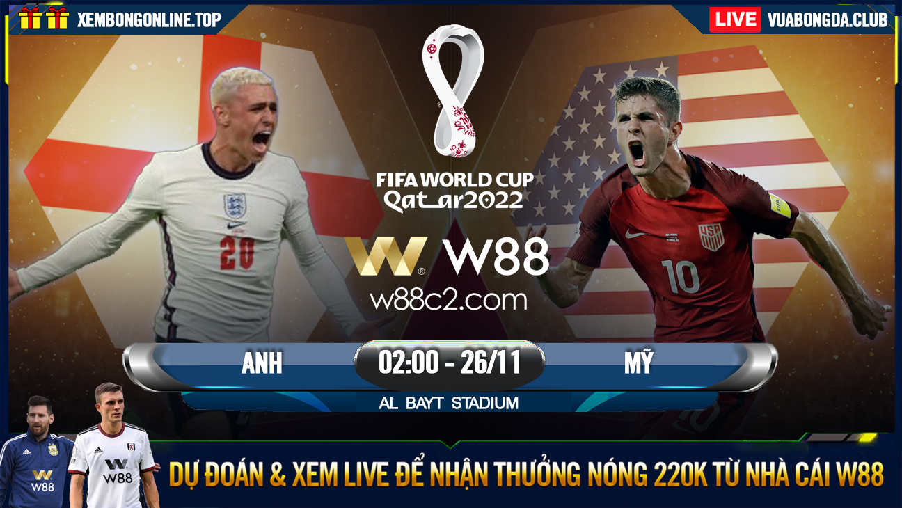 You are currently viewing [W88 – MINIGAME] ANH – MỸ | FIFA WORLD CUP | THỊ UY SỨC MẠNH