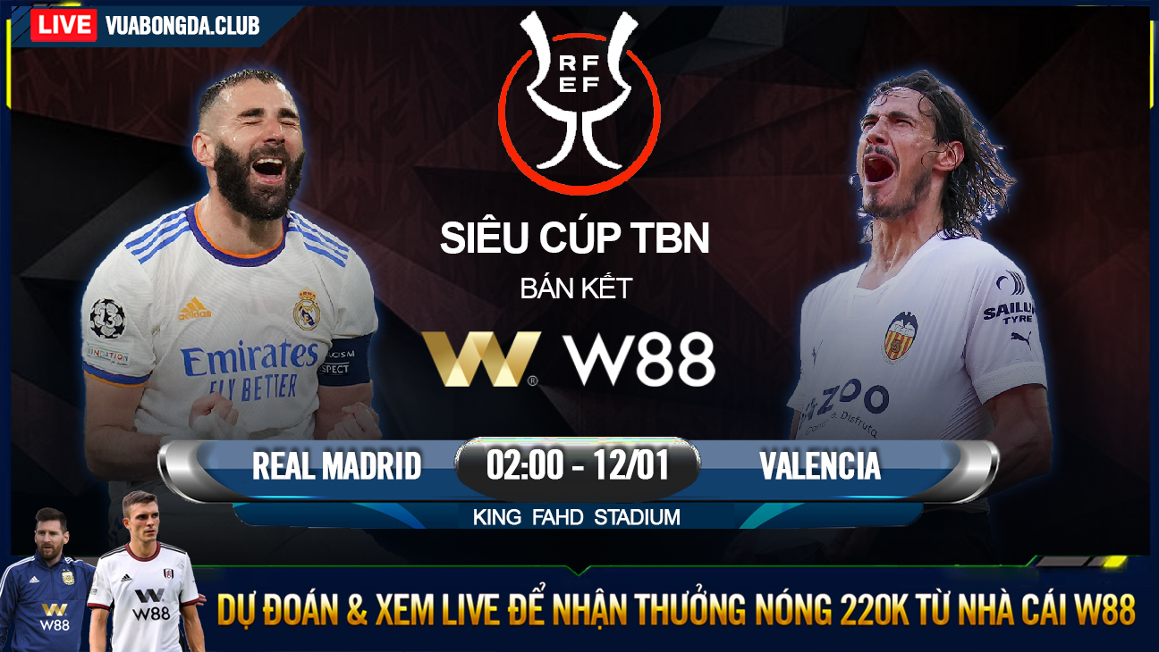 You are currently viewing [W88 – MINIGAME] REAL MADRID – VALENCIA | SIÊU CUP TBN | BẢN LĨNH KỀN KỀN TRẮNG