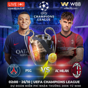 Read more about the article [W88 – MINIGAME] PSG – AC MILAN | CÚP C1 | KẺ TÁM LẠNG NGƯỜI NỬA CÂN