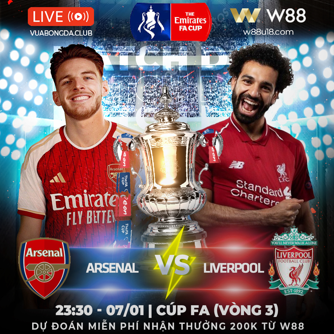 You are currently viewing [W88 – MINIGAME] ARSENAL VS LIVERPOOL| CÚP FA VÒNG 3| PHÁO THỦ CẦN 1 CHIẾN THẮNG