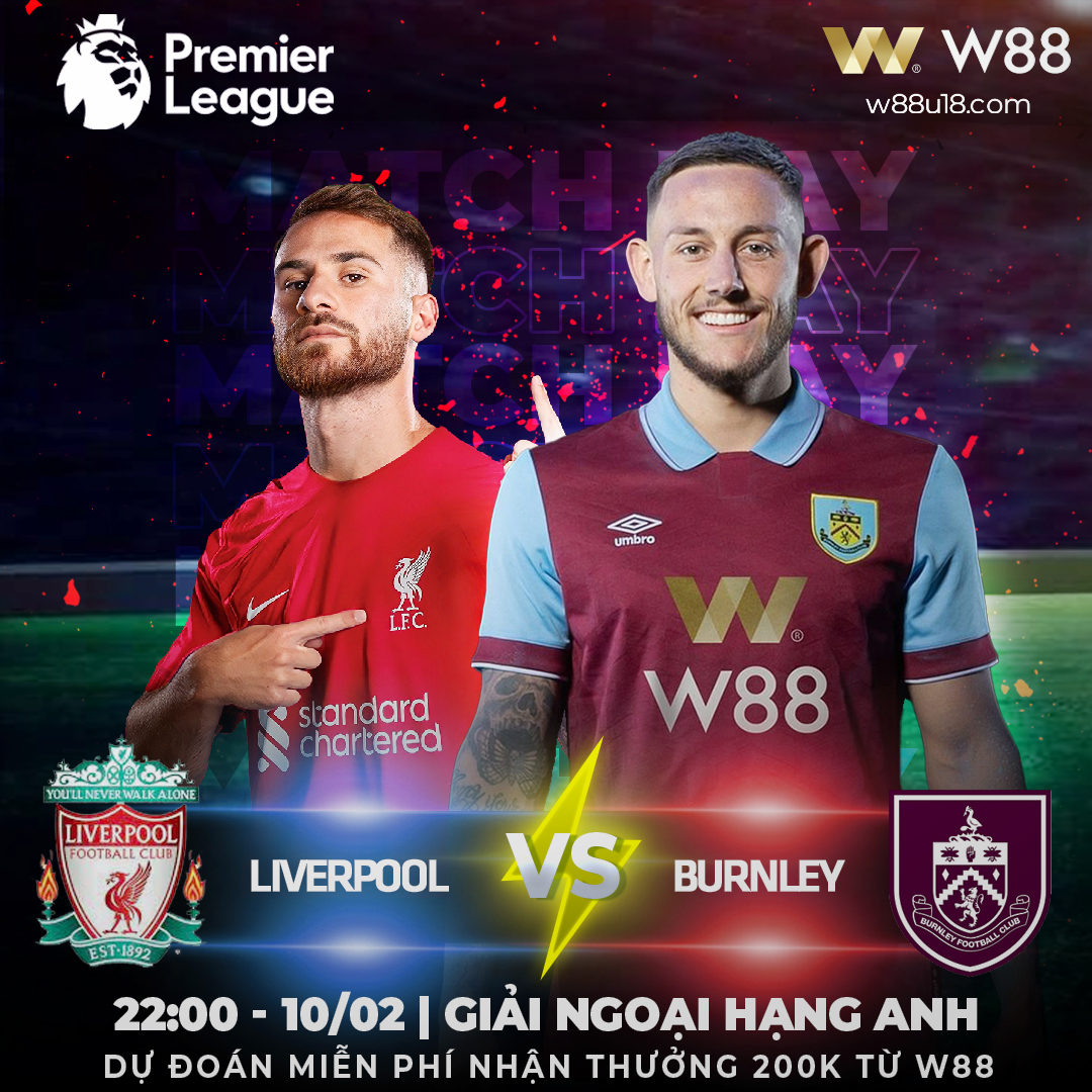 You are currently viewing [W88 – MINIGAME] LIVERPOOL VS BURNLEY | NGOẠI HẠNG ANH | CUỘC ĐỐI ĐẦU