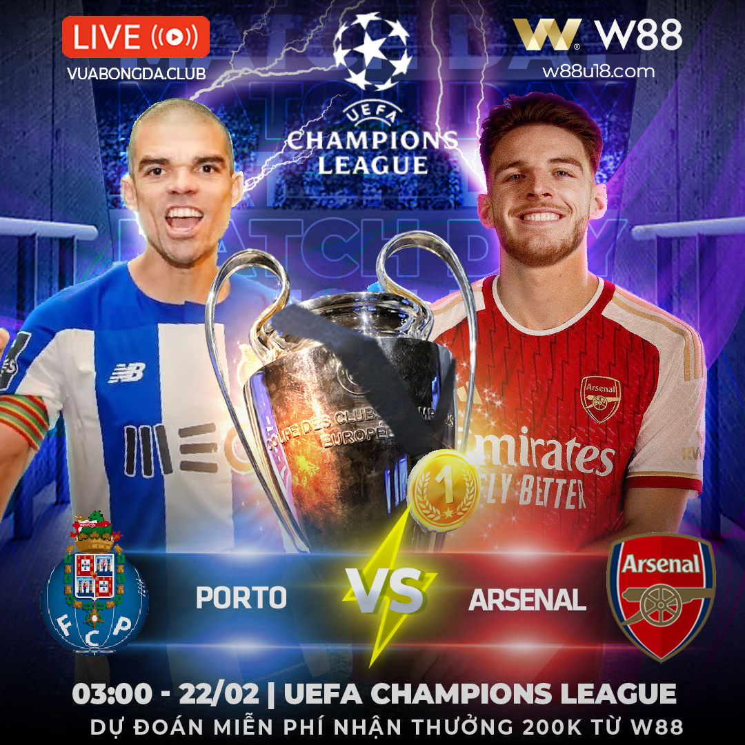 You are currently viewing [W88 – MINIGAME] UCL | PORTO VS ARSENAL | CƠN CUỒNG PHONG ĐỎ