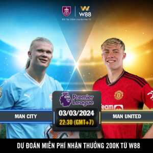 Read more about the article [W88 – MINIGAME] NGOẠI HẠNG ANH | MAN CITY – MAN UNITED | KHÓ CHO ĐỘI KHÁCH