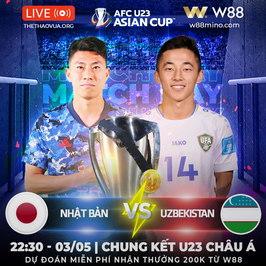 You are currently viewing [W88 – MINIGAME] CHUNG KẾT U23 | NHẬT BẢN – UZBEKISTAN | LỊCH SỬ SANG TRANG