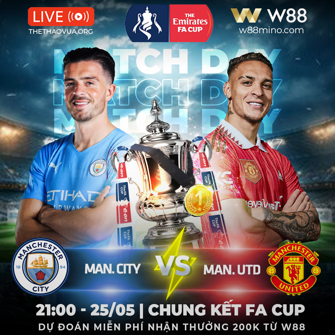 You are currently viewing [W88 – MINIGAME] | CHUNG KẾT CÚP FA | MAN CITY – MAN UTD| DERBY MÀU XANH