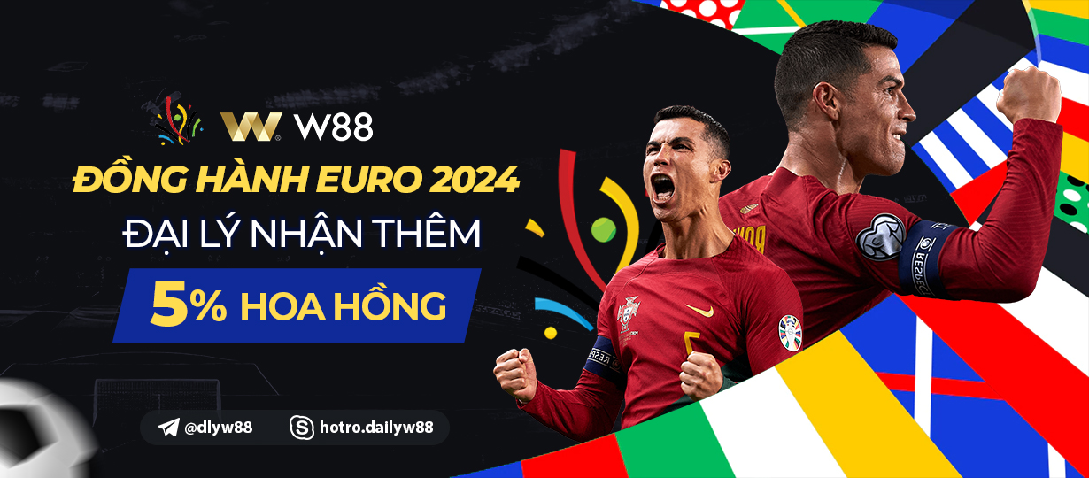 You are currently viewing ĐỒNG HÀNH EURO 2024 – W88 BONUS 5% HOA HỒNG CHO ĐẠI LÝ XUẤT SẮC