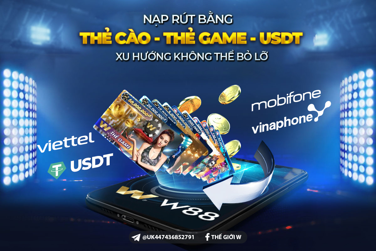 You are currently viewing W88 CHÍNH THỨC RA MẮT KÊNH RÚT TIỀN VỀ THẺ CÀO ĐIỆN THOẠI/THẺ GAME – ĐỘC QUYỀN, AN TOÀN & NHANH CHÓNG!