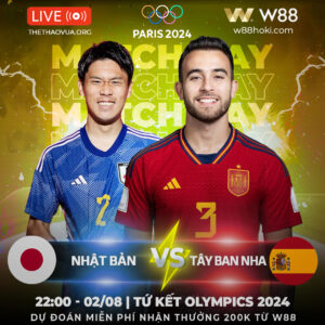 Read more about the article [W88 – MINIGAME] | U23 NHẬT BẢN – U23 TÂY BAN NHA | OLYMPICS PARIS 2024