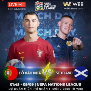 Read more about the article [W88 – MINIGAME] | BỒ ĐÀO NHA – SCOTLAND | UEFA NATIONS LEAGUE