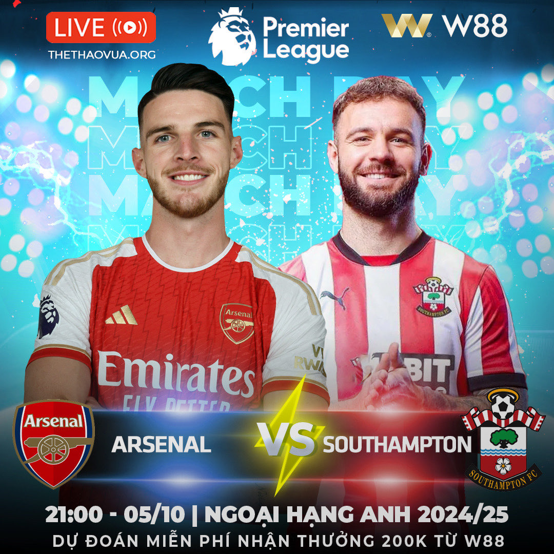 You are currently viewing [W88 – MINIGAME] ARSENAL – SOUTHAMPTON | CHẮC THẮNG