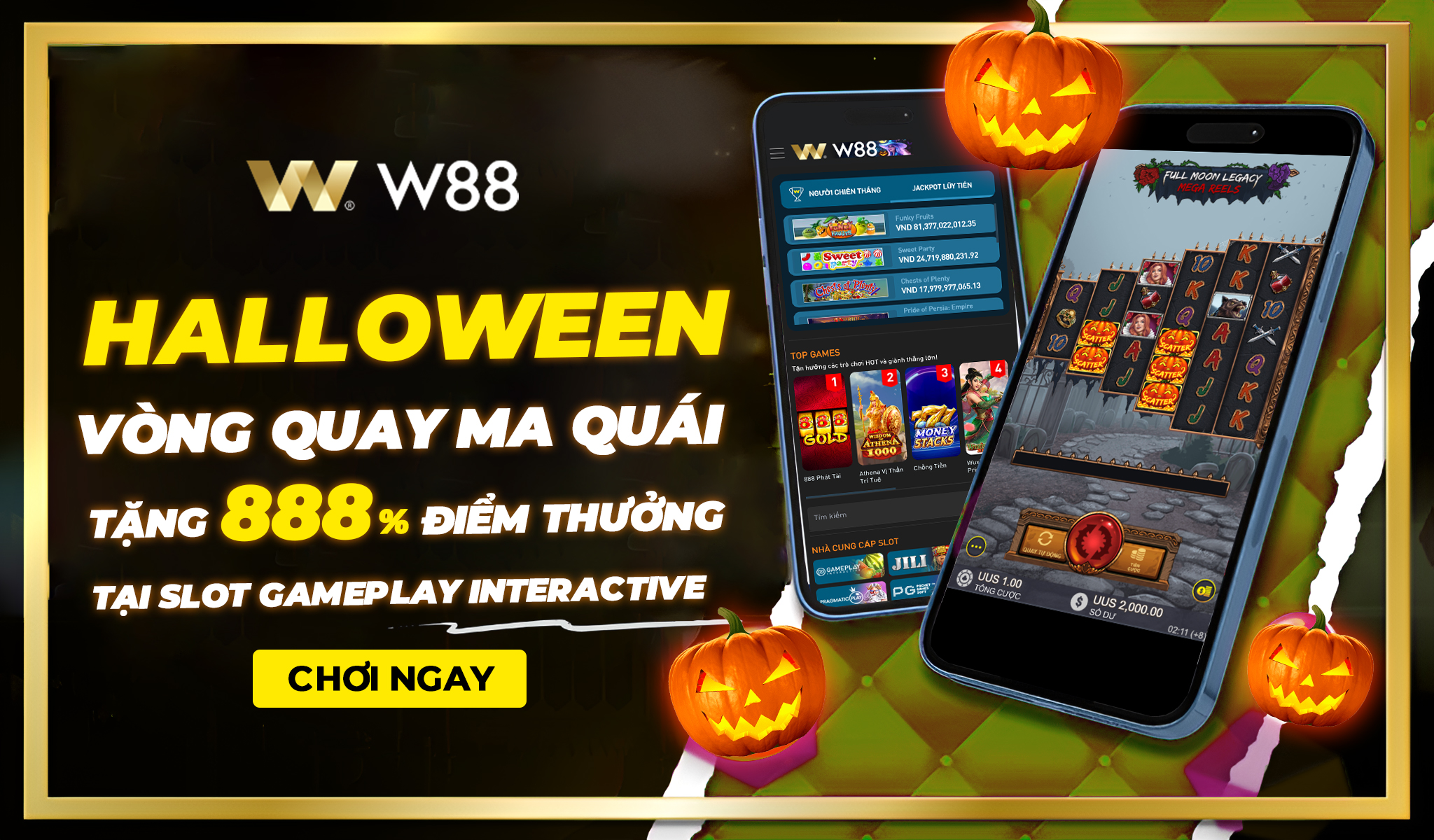 You are currently viewing HÀNH TRÌNH HALLOWEEN CÙNG VÒNG QUAY MA QUÁI – THƯỞNG THÊM 888% ĐIỂM THƯỞNG TẠI SLOT GAMPLAY INTERACTIVE