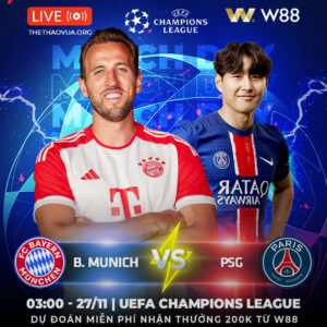 Read more about the article [W88 – MINIGAME] BAYERN MUNICH – PSG | UEFA CHAMPION LEAGUE